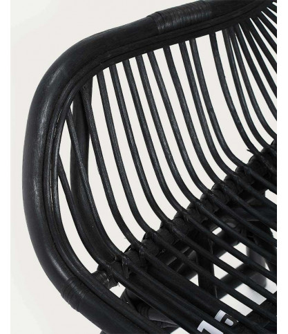Sapporo - Schwarzer Rattanstuhl