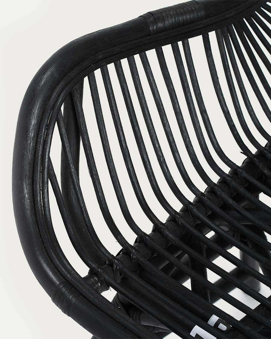 Sapporo - Schwarzer Rattanstuhl