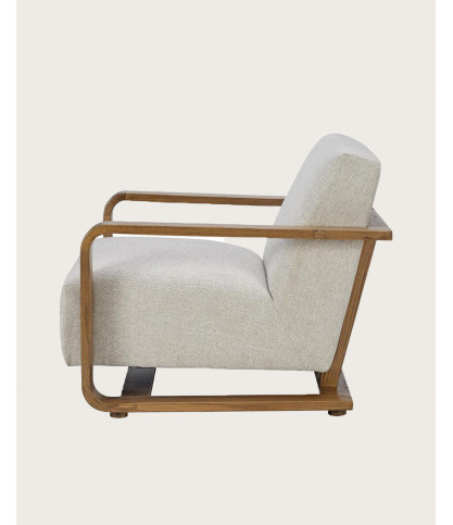 Rima - Fauteuil van massief eikenhout en linnen