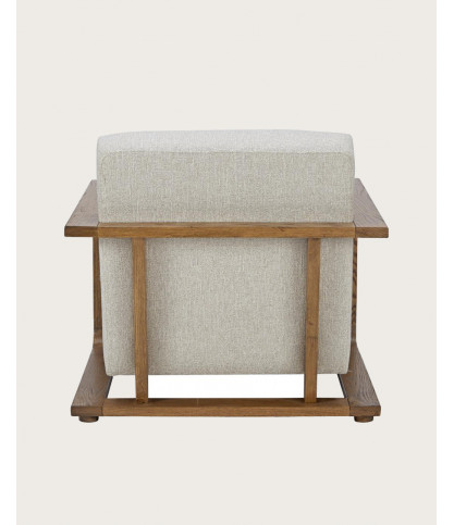 Rima - Fauteuil van massief eikenhout en linnen