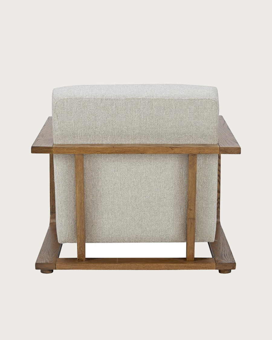 Rima - Solid oak and linen armchair