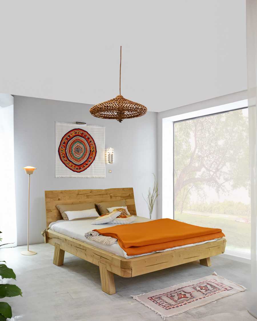 Nalia - Lit poutre en bois...