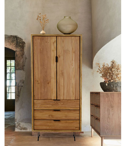Lara - Wardrobe made from solid recycled teak wood