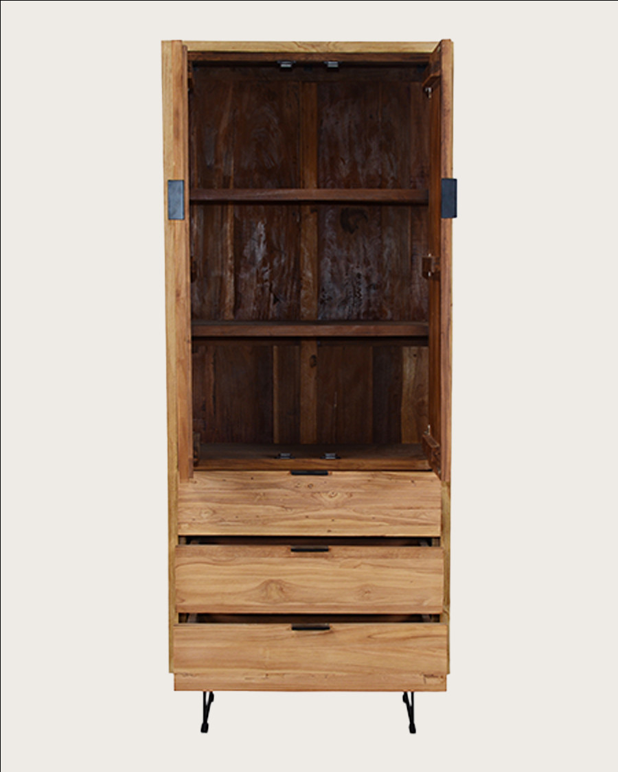 Lara - Wardrobe made from solid recycled teak wood