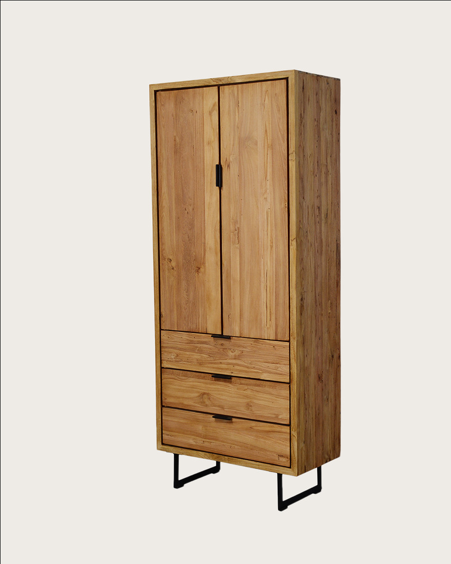 Lara - Wardrobe made from solid recycled teak wood