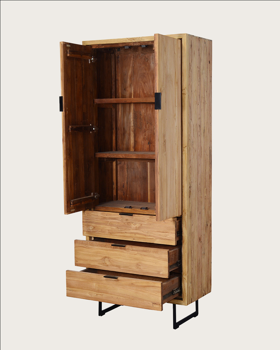 Lara - Wardrobe made of solid recycled teak wood