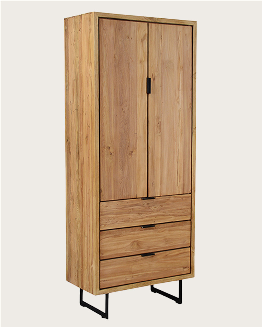 Lara - Wardrobe made of solid recycled teak wood