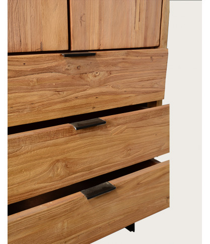 Lara - Wardrobe made from solid recycled teak wood