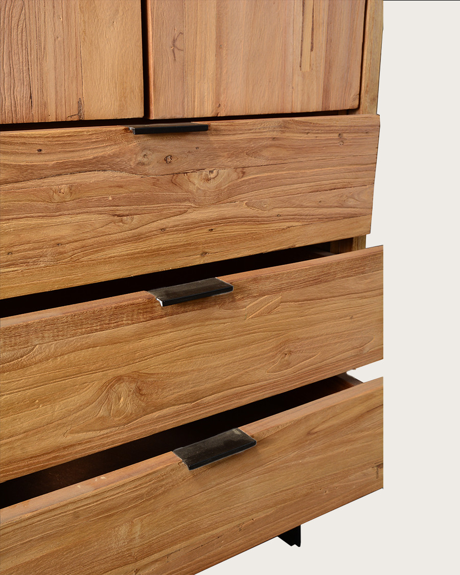 Lara - Wardrobe made of solid recycled teak wood