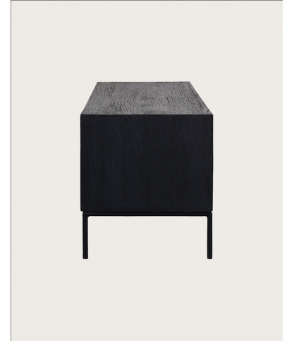 Indra – Zweifarbiger TV-Ständer aus recyceltem Teakholz, 160 cm
