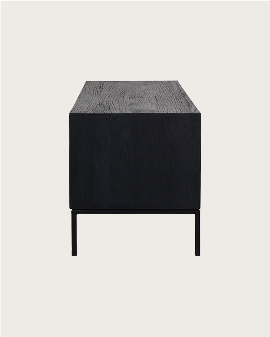 Indra - Mueble para TV de teca reciclada bicolor, 160 cm