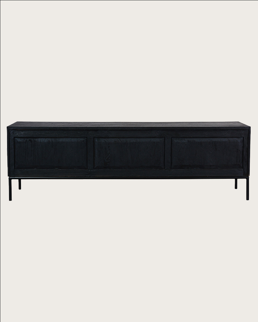 Indra - Zweifarbiger TV-Schrank aus recyceltem Teakholz 160 cm