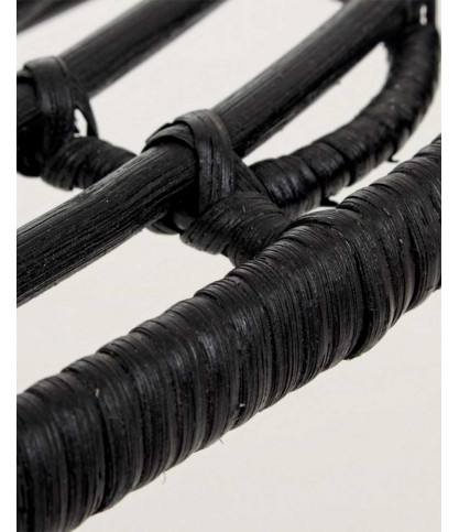 Ika - 4er-Set schwarze Rattanstühle