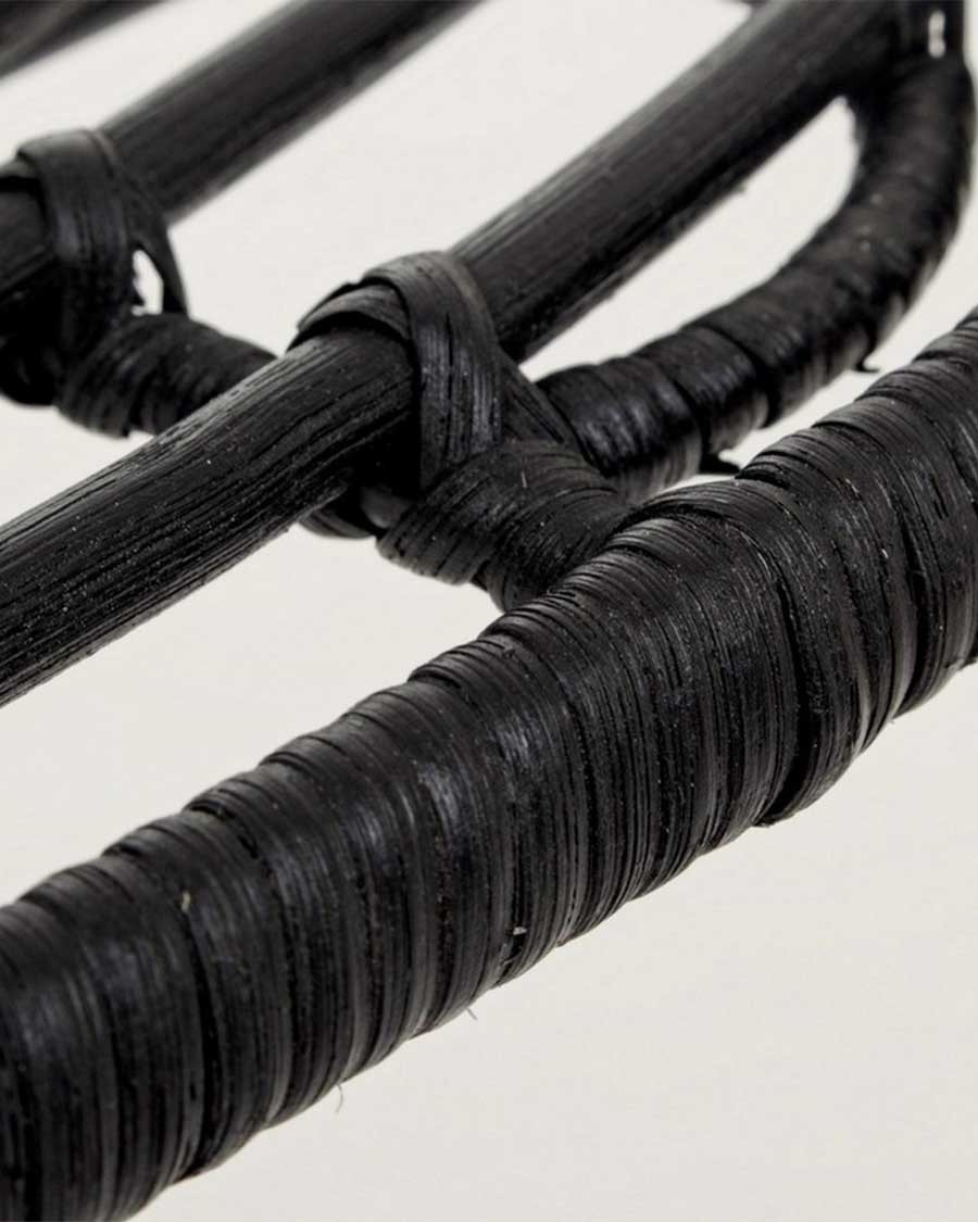 Ika - 4er-Set schwarze Rattanstühle