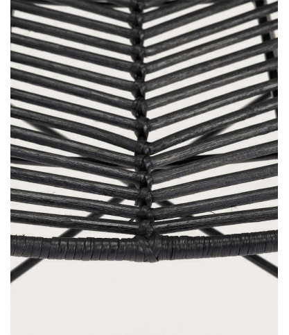 Ika - 4er-Set schwarze Rattanstühle