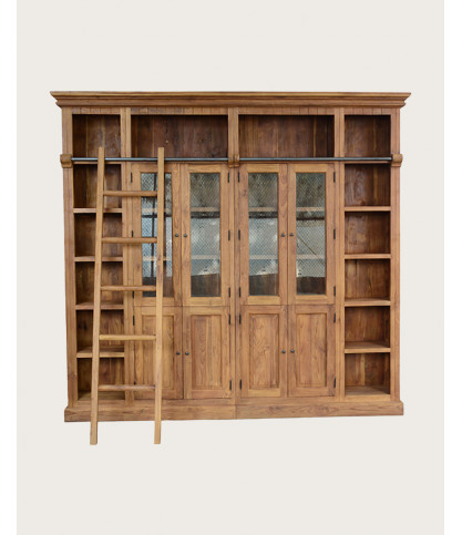 Annisa - Libreria in teak massiccio di recupero 250 cm
