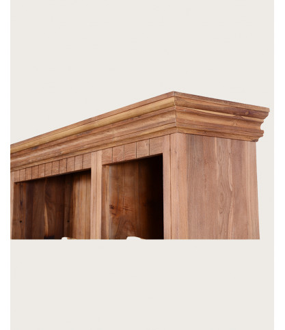 Annisa - Libreria in legno massello di teak riciclato, 250 cm