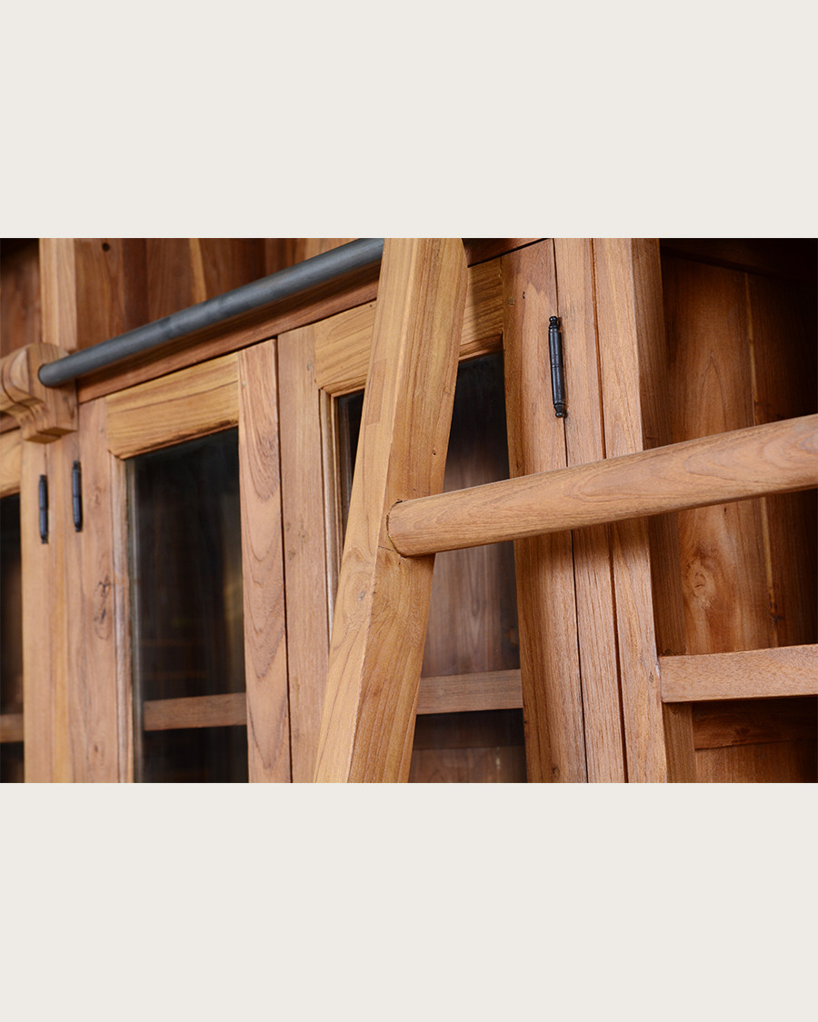 Annisa - Librería de teca maciza recuperada 250 cm