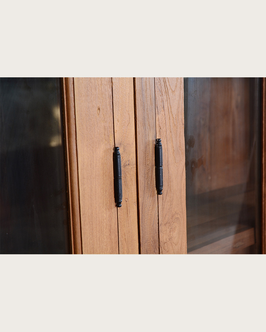 Annisa - Librería de madera maciza de teca reciclada de 250 cm