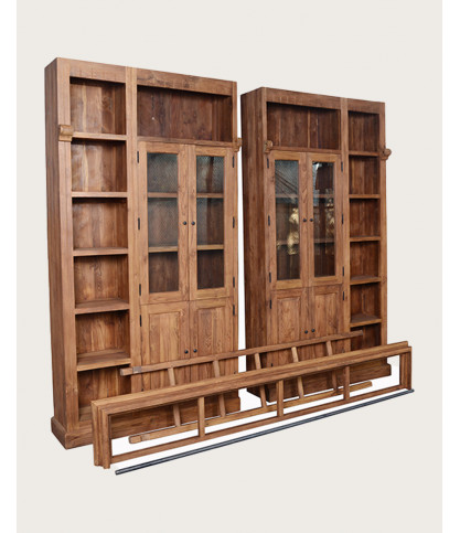 Annisa - Libreria in teak massiccio di recupero 250 cm
