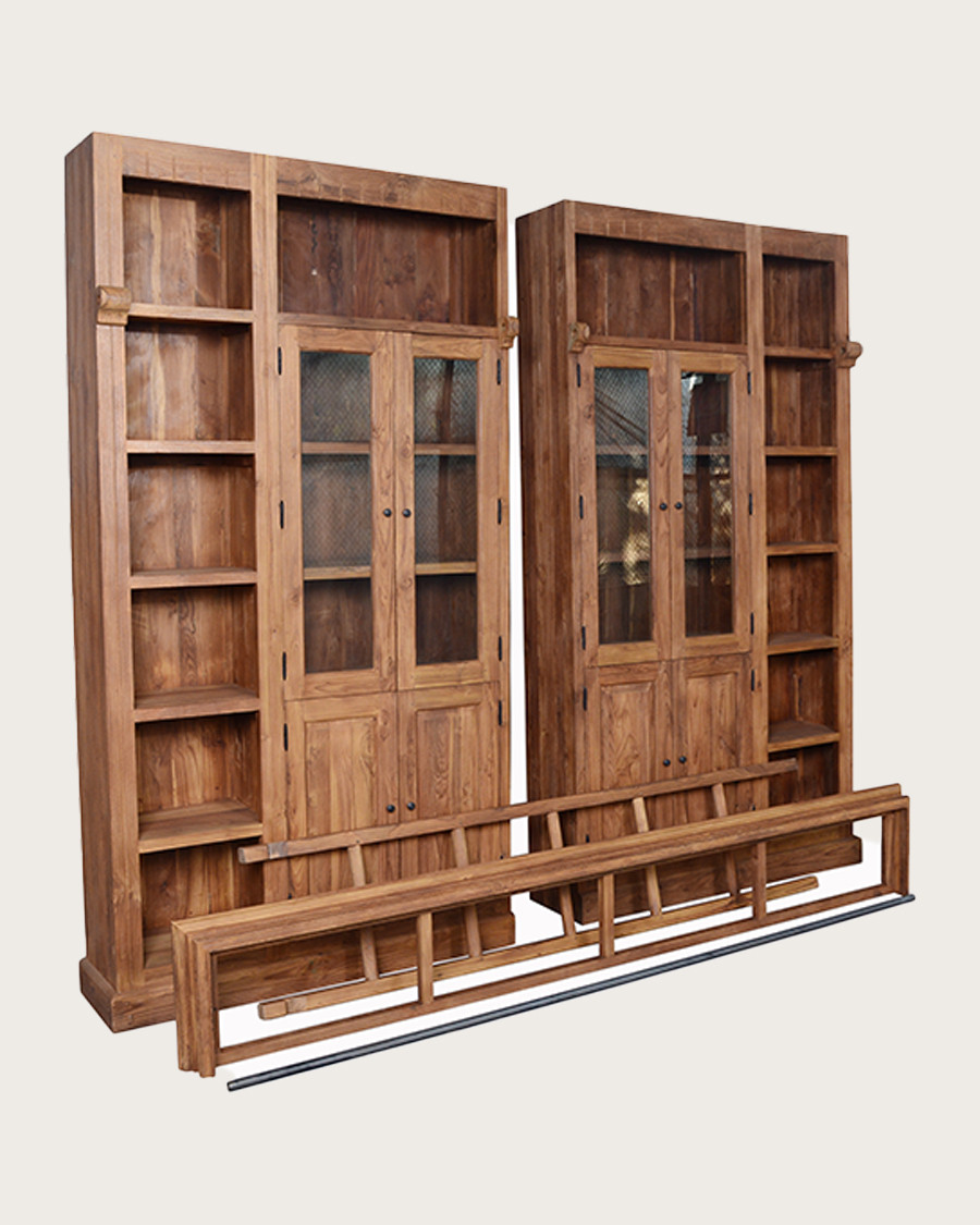 Annisa - Librería de teca maciza recuperada 250 cm