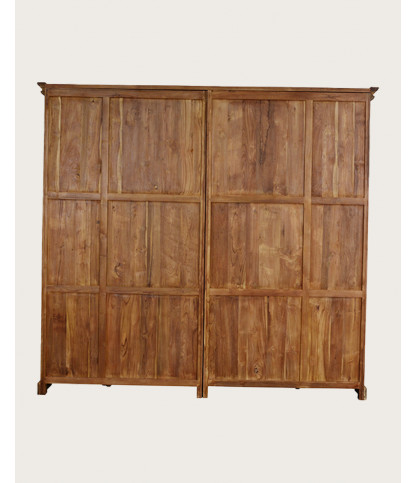 Annisa - Libreria in legno massello di teak riciclato, 250 cm