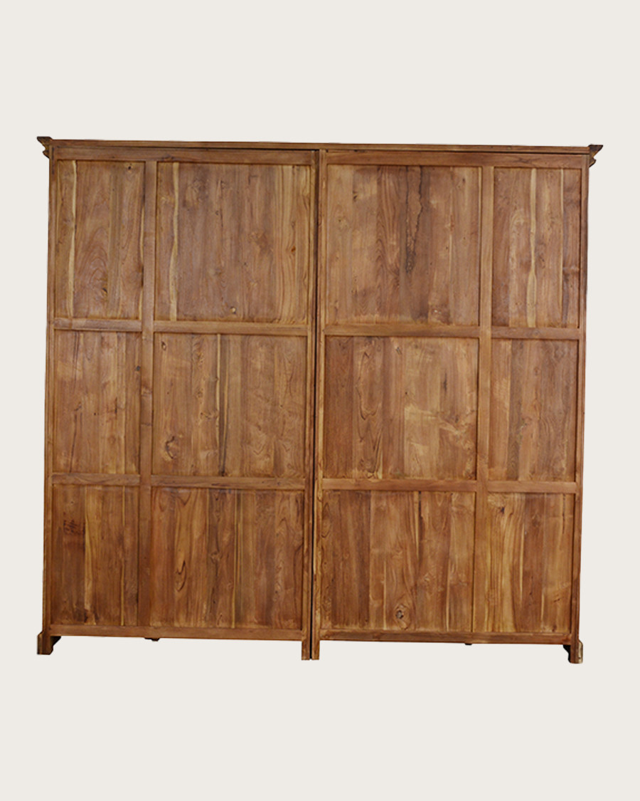 Annisa - Bookcase made of solid recycled teak wood, 250 cm