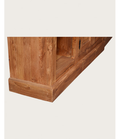 Annisa - Libreria in legno massello di teak riciclato, 250 cm
