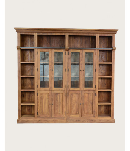 Annisa - Libreria in teak massiccio di recupero 250 cm