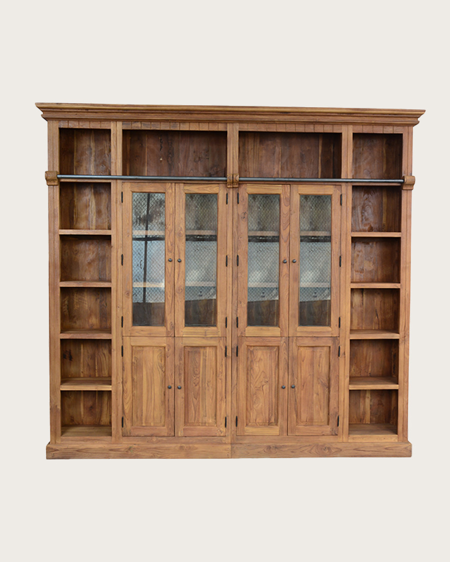 Annisa - Librería de teca maciza recuperada 250 cm
