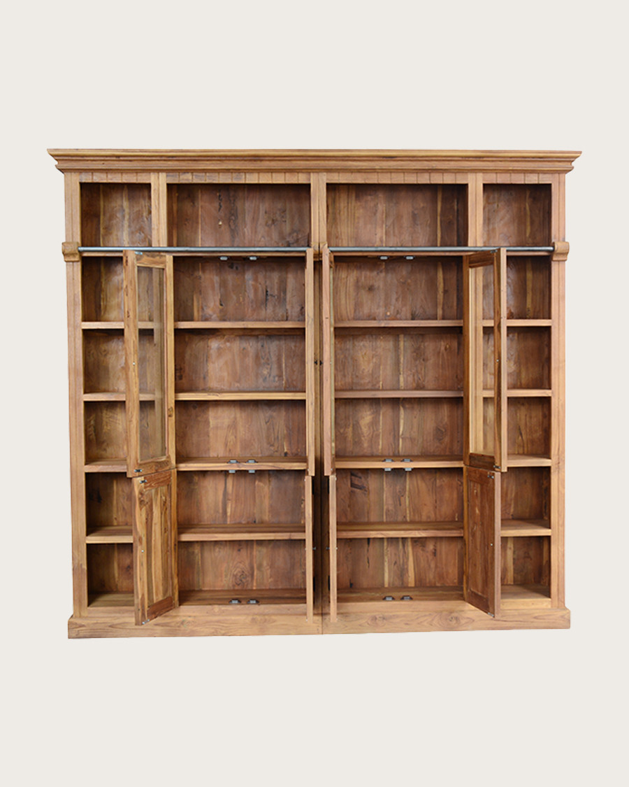 Annisa - Librería de teca maciza recuperada 250 cm