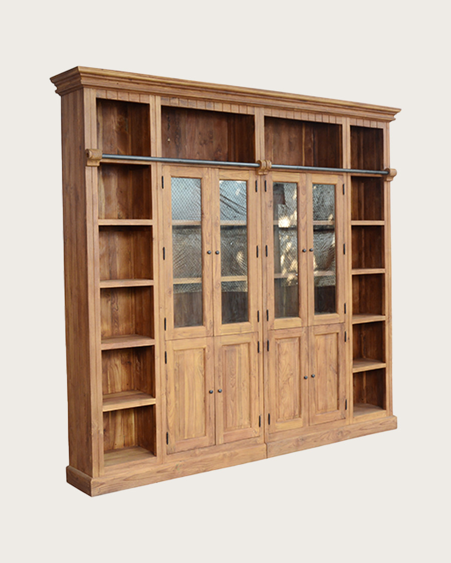 Annisa - Librería de teca maciza recuperada 250 cm