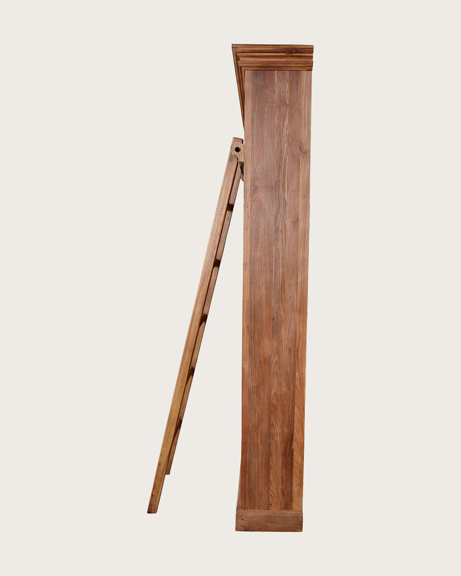 Annisa - Libreria in legno massello di teak riciclato, 250 cm