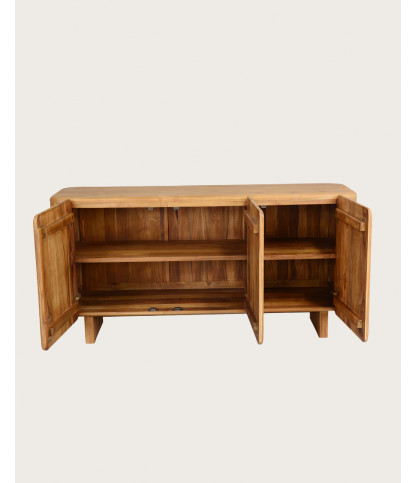 Cahya - Low sideboard in solid recycled teak wood 170 cm