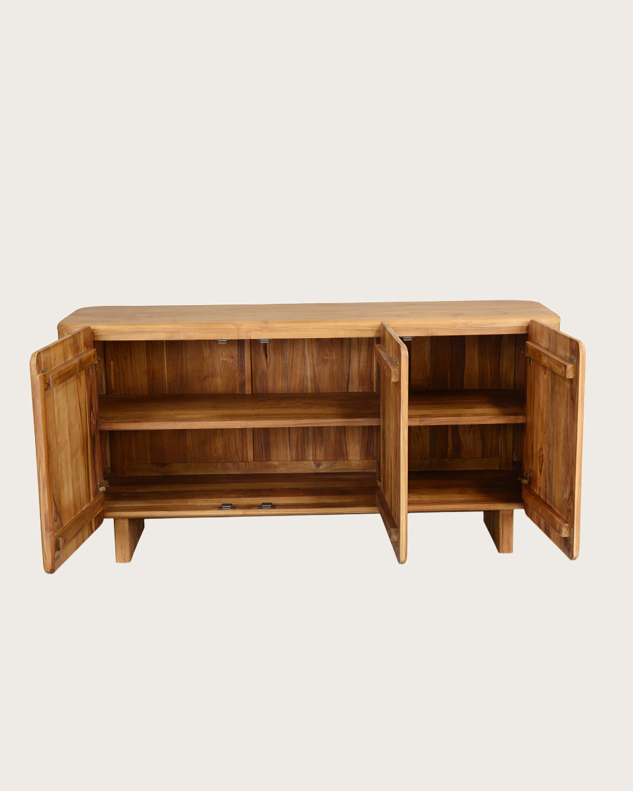 Cahya - Low sideboard in solid recycled teak wood 170 cm