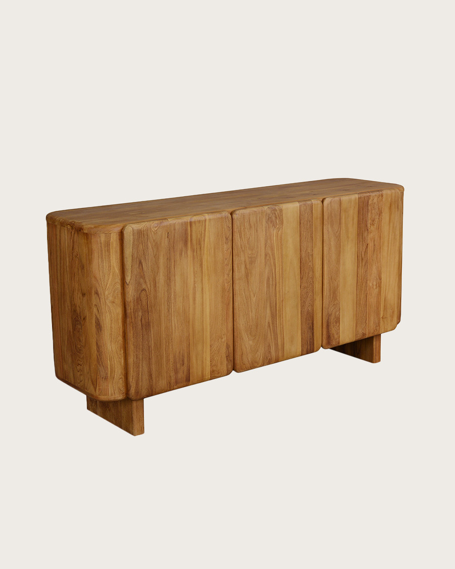 Cahya - Credenza bassa in legno massello di teak riciclato, 170 cm