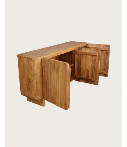 Cahya - Laag dressoir van massief gerecycled teakhout, 170 cm