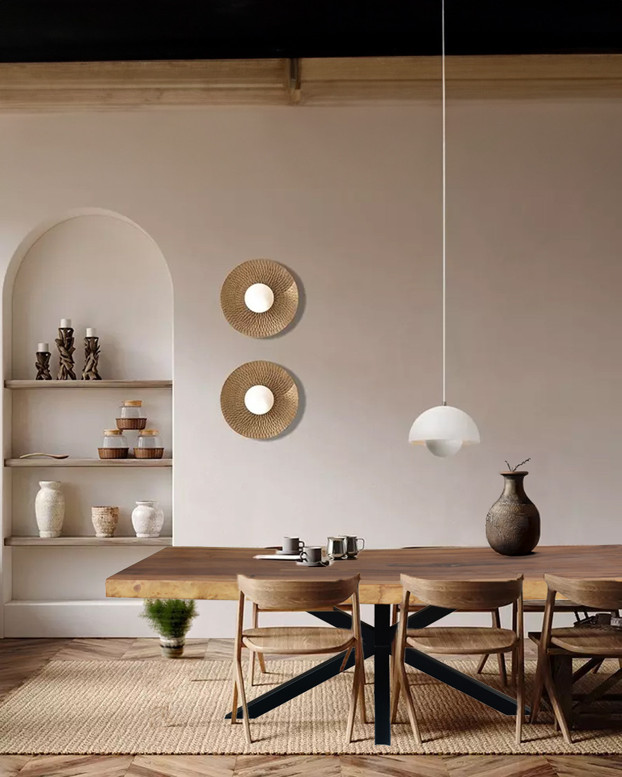 Dempo - Mesa de comedor de madera maciza L250 cm 12-14 personas.