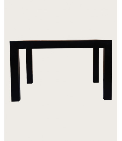 Arche - Quadratischer Esstisch aus massivem Teakholz und Metall L130 cm für 8 Personen.