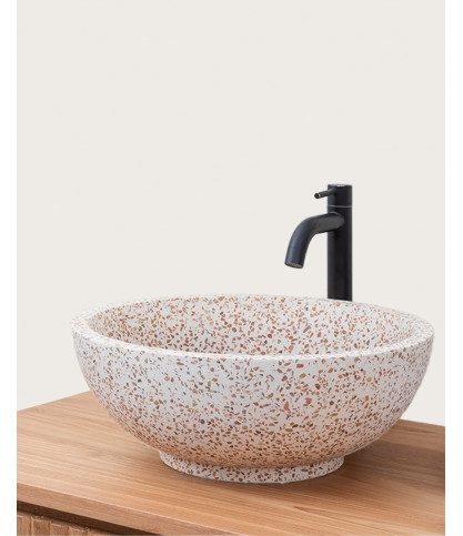 copy of Lava - Vasque marbre terrazzo blanc avec du gris et du bleu