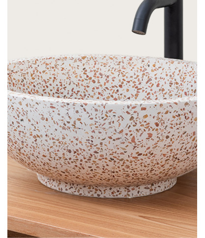 copy of Lava - Vasque marbre terrazzo blanc avec du gris et du bleu
