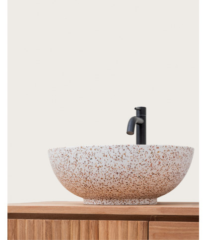 copy of Lava - Vasque marbre terrazzo blanc avec du gris et du bleu