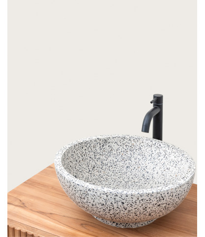 copy of Lava - Vasque marbre terrazzo blanc avec du gris et du bleu