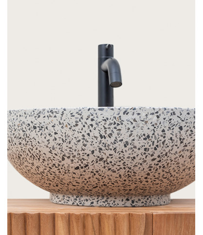 copy of Lava - Vasque marbre terrazzo blanc avec du gris et du bleu