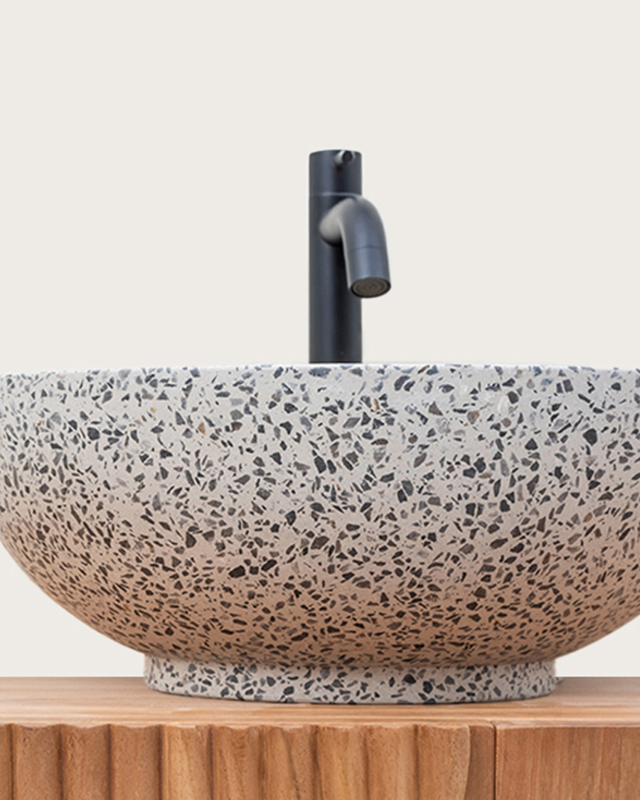 copy of Lava - Vasque marbre terrazzo blanc avec du gris et du bleu