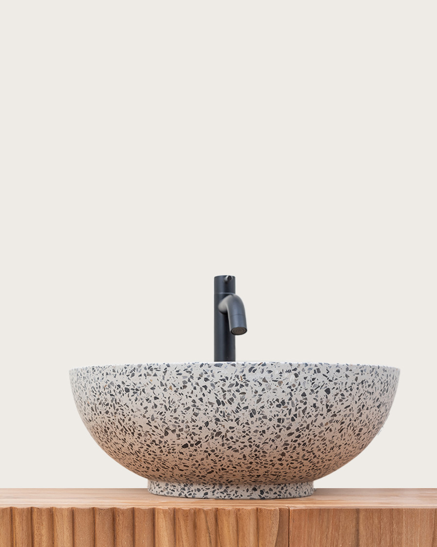 copy of Lava - Vasque marbre terrazzo blanc avec du gris et du bleu