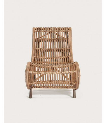 Mandiri - Sillón redondo bajo de ratán tejido