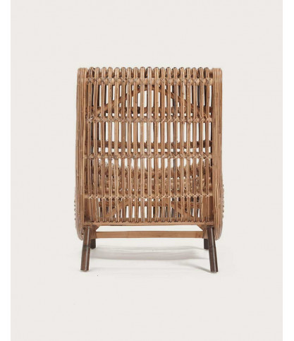 Mandiri - Poltrona bassa e rotonda in rattan intrecciato
