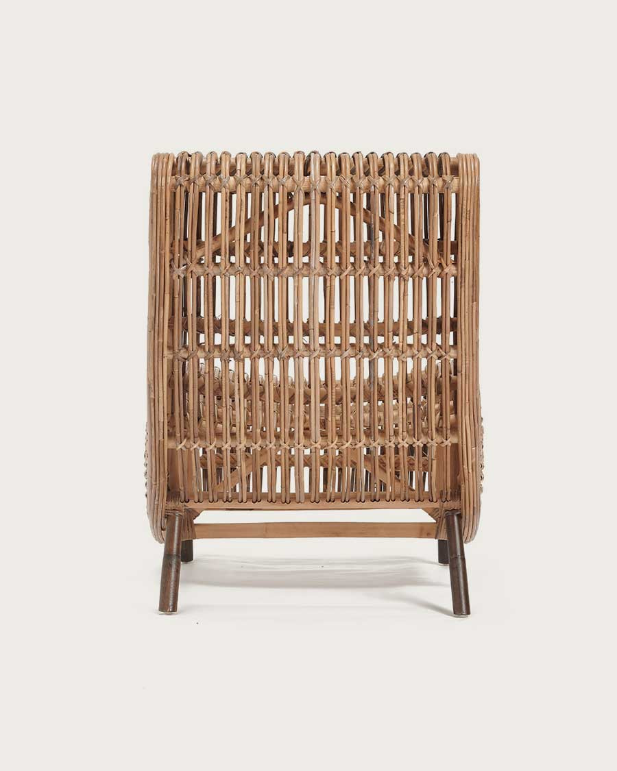 Mandiri - Niedriger runder Sessel aus geflochtenem Rattan