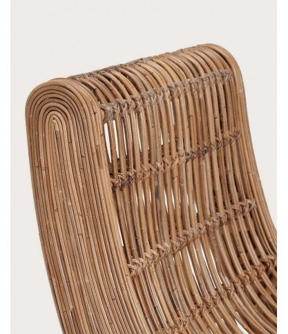 Mandiri - Lage ronde fauteuil van gevlochten rotan